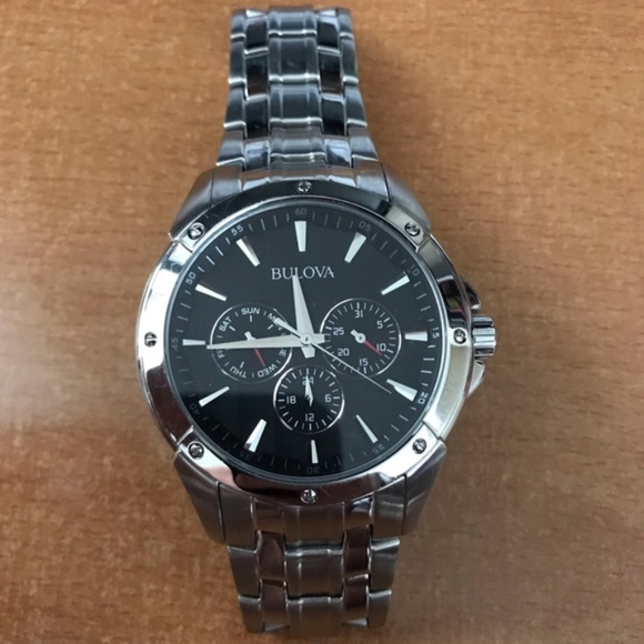 Bulova Other - Men’s BULOVA STAINLESS STEEL BAND BLACK FACE